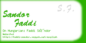 sandor faddi business card